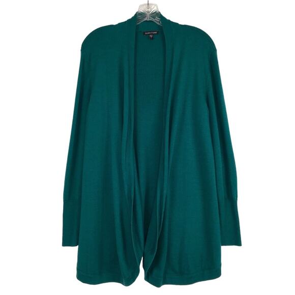 EILEEN FISHER Rounded Open Front Merino Wool Knit Cardigan Women’s Size Small - Picture 2 of 13